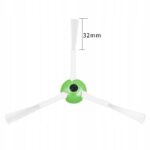 Szczotka boczna 32mm do robota sprzątającego z zielonym środkiem i trzema białymi pędzelkami, części zamienne.