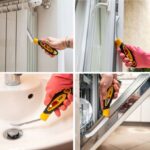 Narzędzie do czyszczenia grzejników, okien, zlewów i zmywarek, używane w różnych miejscach w domu.