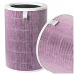Filtr powietrza do oczyszczacza, cylindryczny, kolor fioletowy, z białą ramką, idealny do poprawy jakości powietrza.