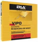 Silikonowa ściągaczka do wody VIPO marki Erla, żółte opakowanie, nie pozostawia smug.