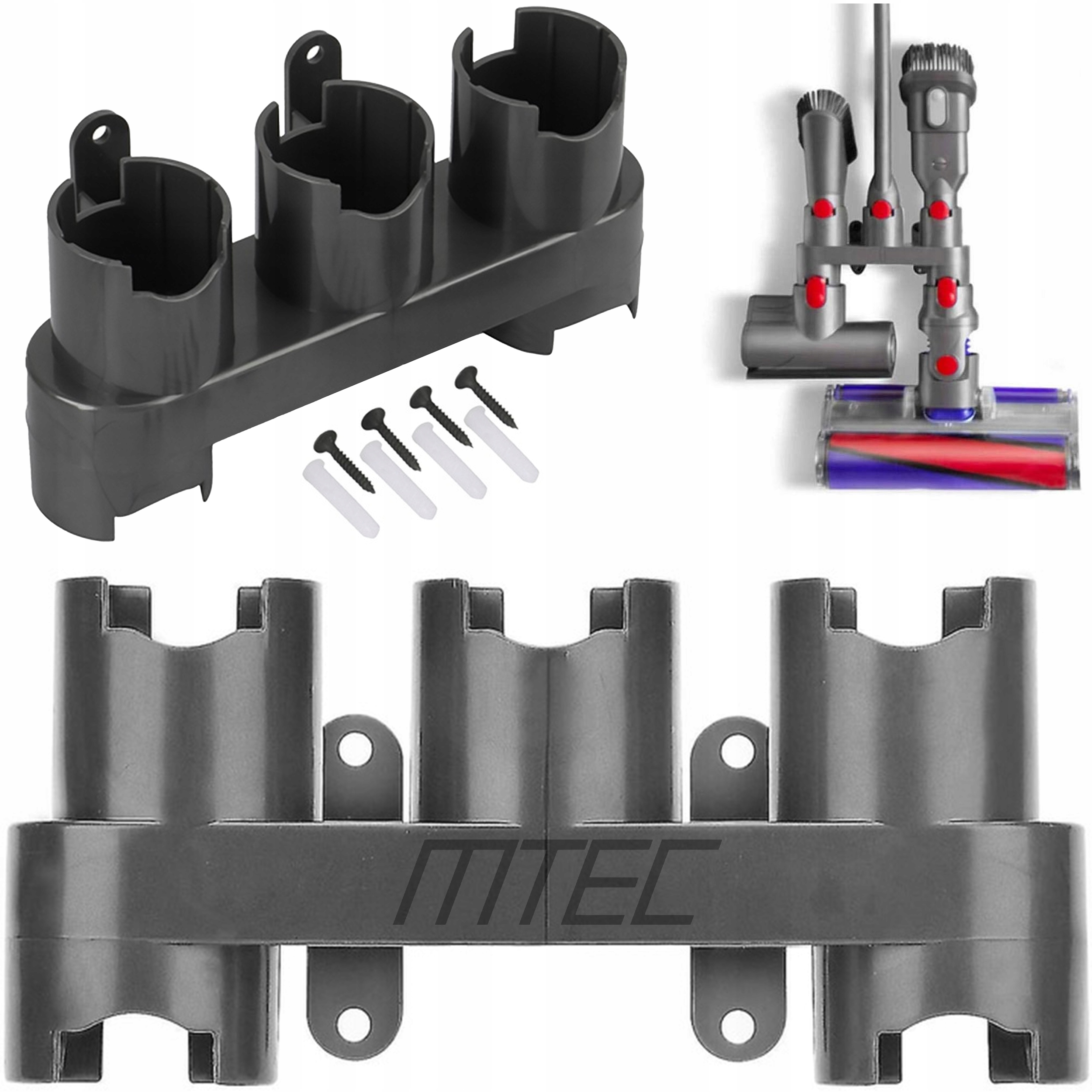 218a5a6d921756c78b331a2c011a93d4.jpg Uchwyt na 5 końcówek do Dyson V7 V8 V10 V11 V12 V15 + zestaw montażowy - obrazek 1