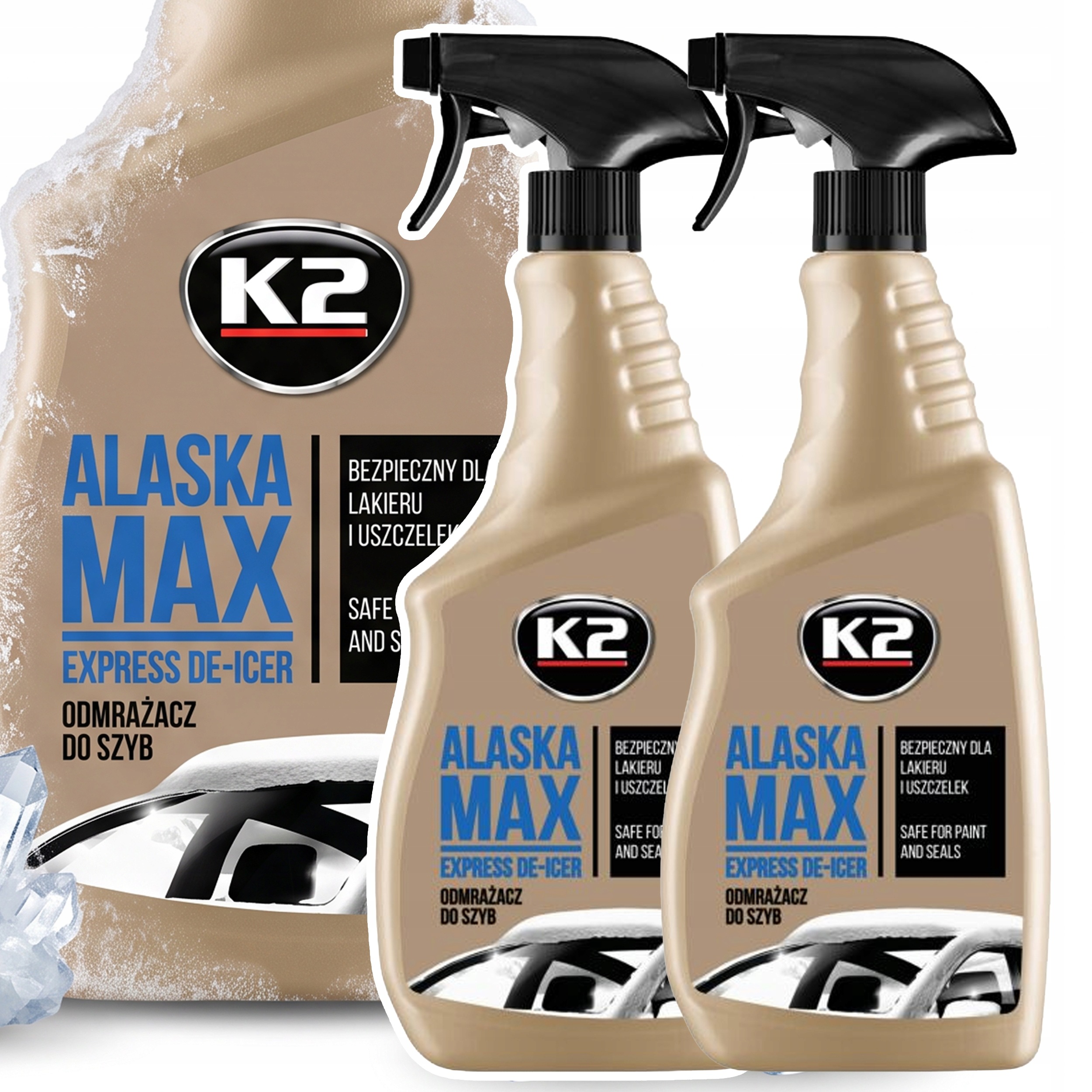 9ec82e126a303849240ff12186b97322.jpg Odmrażacz do szyb K2 Alaska Max, zestaw 2 × 700 ml