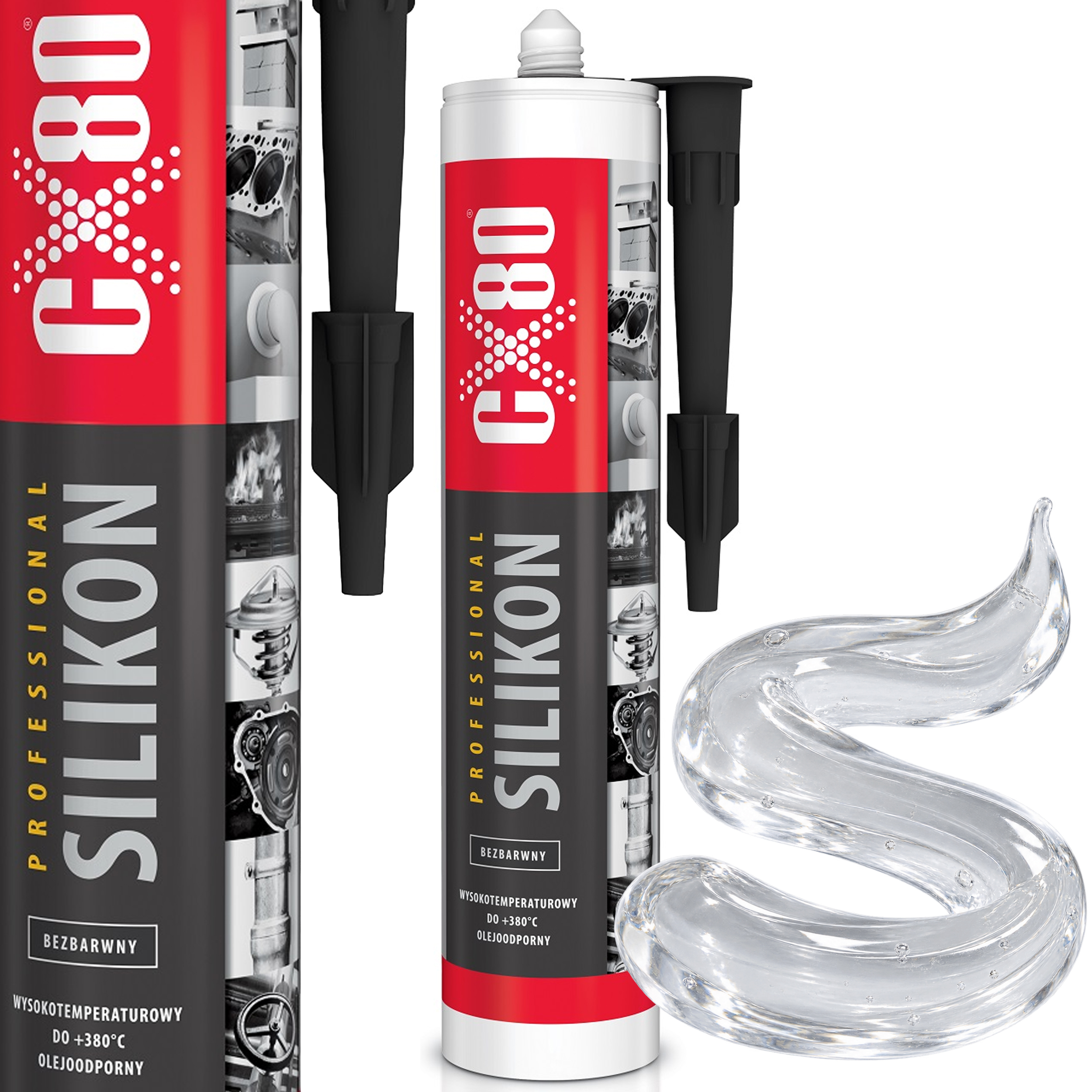 b4fb0d01a9585fe91b6f8780aabd88d4.jpg CX-80 Silikon Professional bezbarwny wysokotemperaturowy 310 ml - obrazek 1